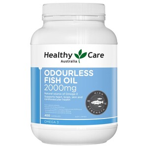 (PRE ORDER) Healthy Care Odourless Fish Oil 2000mg 400 Soft Capsules shelf life 2yrs
